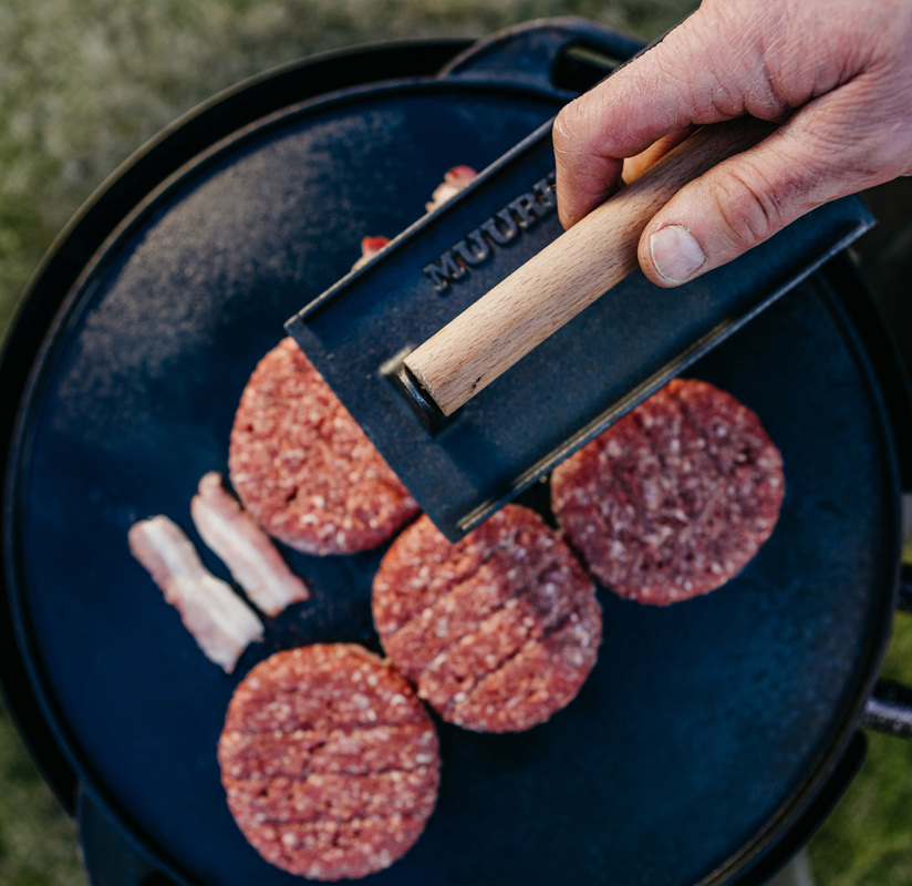 Grillpresse rektangulær Støpejern