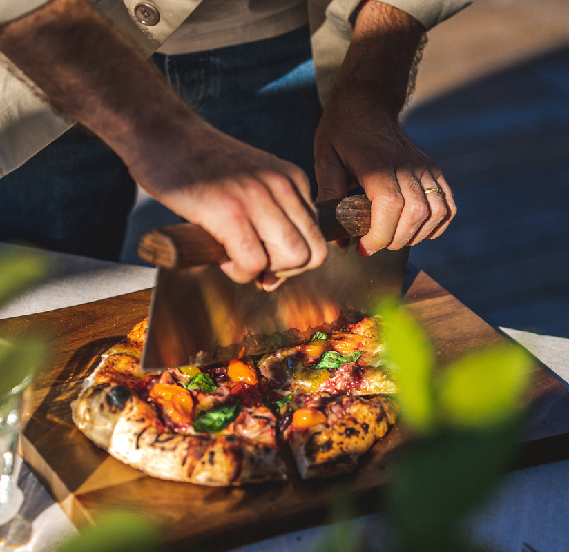 Pizzakutter Rustfritt/ask