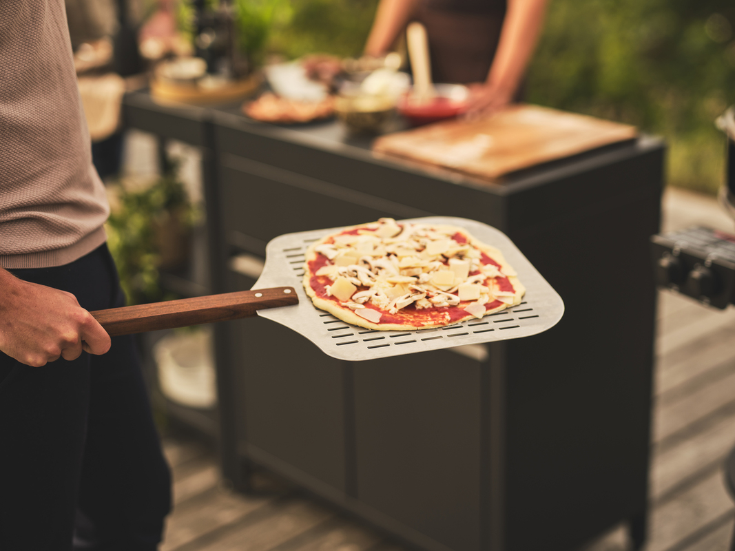 Perforert pizzaspade Rustfritt/ask