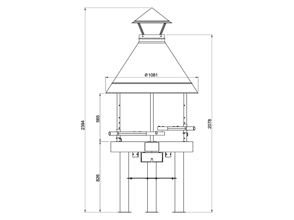 Bålgrill høy 100 Heavy Duty Sort