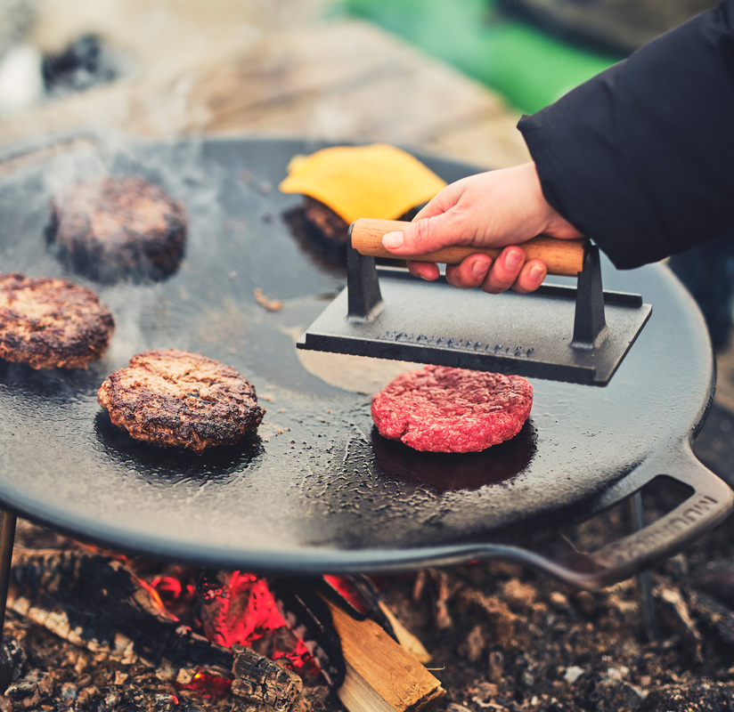 Grillpresse rektangulær Støpejern